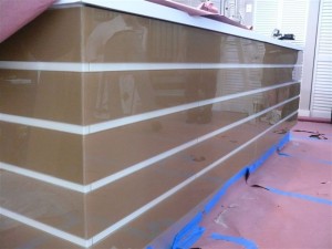 brown glass painted strips