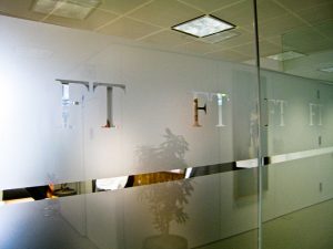 Painted glass makes a great addition to your office space